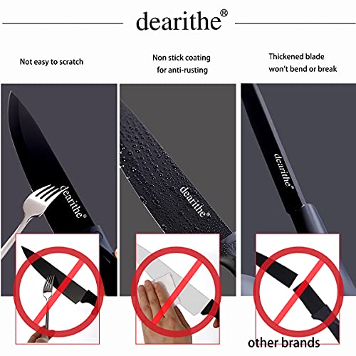 Dearithe Kitchen Knife Set 7 Piece, High Carbon Stainless Steel Knife Block Set With Knife Sharpener , Professional Chef Knife Set With Acrylic Stand,Non Stick Coating For Anti-Rusting And Sharp #TOP4