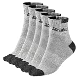 SAFETOE 5-Pack Moisture Control Cushioned Compression Work Boots Socks for Men Women Youth Grey