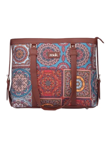 Image of ZOUK Office Bag | Stylish Bags for Office Use | Laptop Bag 15.6 inch | Stylish Tote for Office Use | Purse for Women | Vegan Leather Handbag | Daily & Travel Use