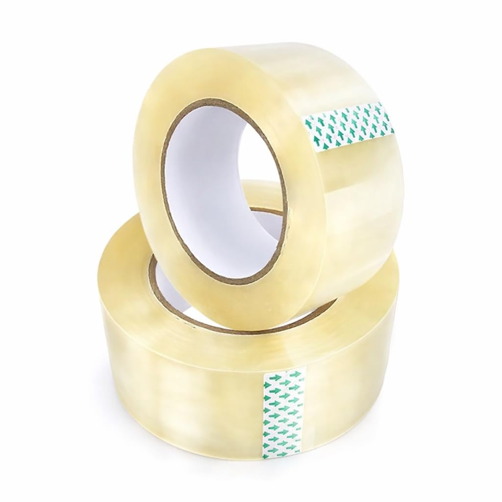 1ABOVE Clear Packing Tape 48mm x 66m (2 Rolls) – 54 Micron Heavy Duty Strong Adhesive Parcel & Box Sealing Tape for Moving & Shipping