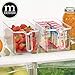 mDesign Plastic Kitchen Pantry Cabinet Refrigerator Storage Organizer Bin Holder with Front Handle - for Organizing Individual Packets, Snacks, Produce, Pasta - BPA Free - Medium, 4 Pack - Clear