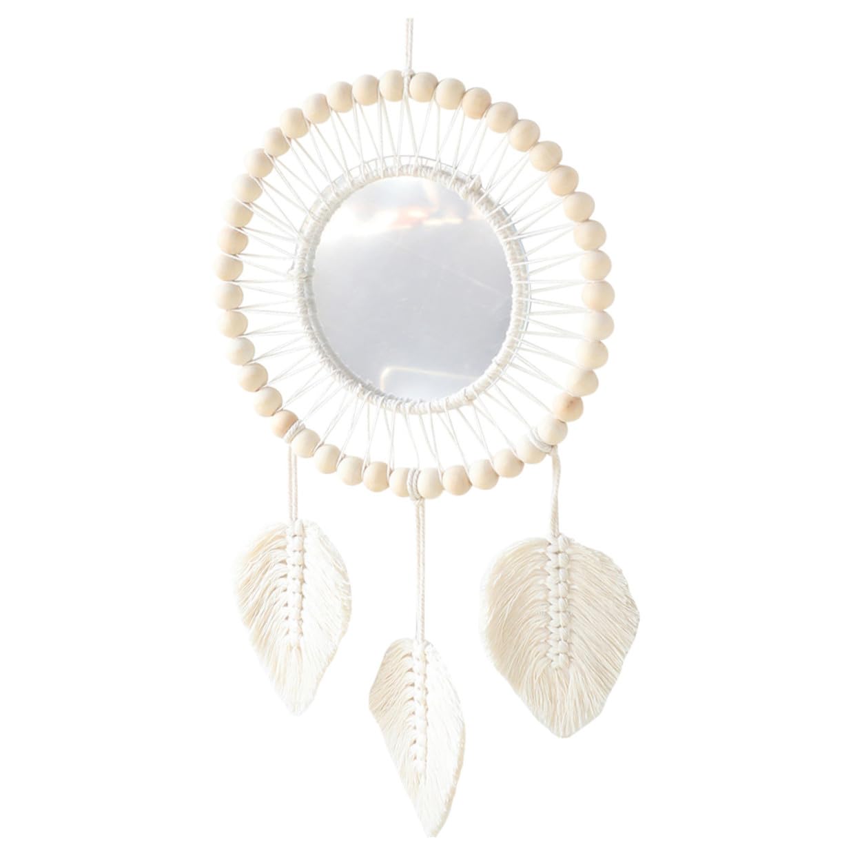 Miroir décoratif bohème de haute clarté avec tissage fait main