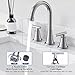 Bathroom Faucets for Sink 3 Hole, Hurran Brushed Nickel Bathroom Sink Faucet with Pop-up Drain and Supply Lines, Stainless Steel Lead-Free Widespread Faucet for Vanity RV Farmhouse Sink