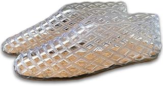 Jelly Mesh Ballet Flats for Women Clear Hollow Jelly Shoes Sandals Round Toe Non-Slip Beach Ballerina Jellies Flats Shoes