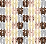 Flip-Flops, 48 Paar, viele Farben, für Herren, Damen, Kinder, Hochzeit, Strand, Pool-Party, Großpackung, Verschiedene Metallic-Farben (Gold/Silber/Roségold/Bronze), Medium