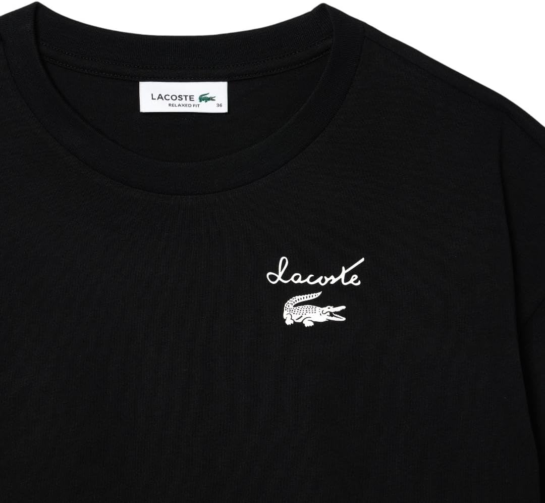 Lacoste Womens Crew Neck Short Sleeve Relaxed Fit Graphic T-Shirt - Image 6