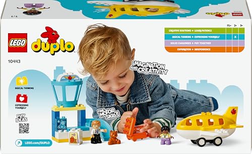 DUPLO La Prima Volta in Aeroporto - Gioco Educativo per la Motricità Fine con Aereo Giocattolo, 2 Figure e un Orsacchiotto - Regalo di Compleanno per Bambini e Bambine da 2 Anni in su - 10443 - Lego - Immagine 10