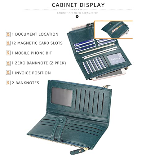 Womens Wallet Large Capacity Leather Credit Card Holder Coin Purse Phone Pocket Handbag, Black, One Size4