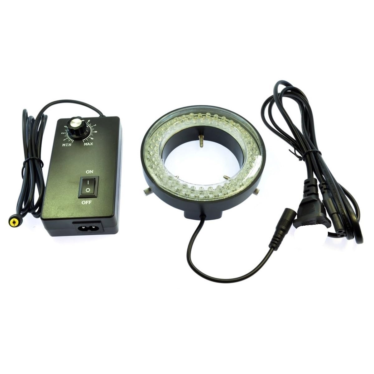 Microscope Ring Light - Source lumineuse de la caméra industrielle LED Microscope lumineux d'anneau illumination 72 Perles de lampes luminosité réglable Diamètre intérieur 72 mm Accessoires pour micro