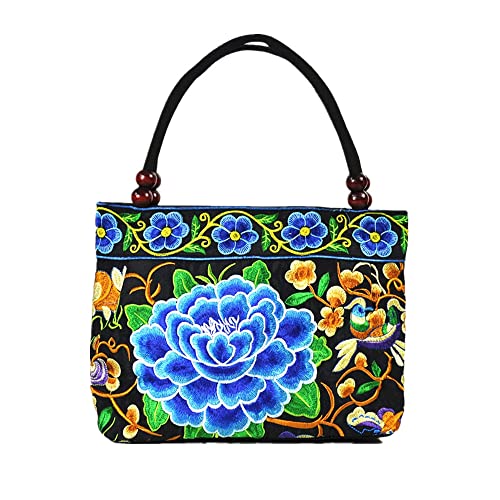 Embroidered Women Floral Handbags Embroidery Purse Vintage Hobo Tote Bag Ethnic Shoulder Bag