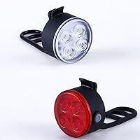 Vista 7 de Luces para bicicletas-Luces delanteras y traseras de bicicleta-Faro LED recargable trasero modo de iluminación ajustable Luces traseras de bicicleta
