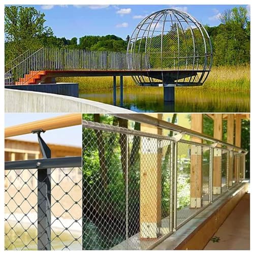 Edelstahl-Mesh-Sicherheitsnetz, langlebiger Fallschutz für Balkon, hohe Höhe, Tierbarriere, Gartensicherheitslösung