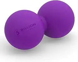 5BILLION Bola de massagem de amendoim – Bola de massagem dupla de lacrosse e bola de mobilidade para fisioterapia – Ferramenta de massagem profunda de tecidos para liberação miofascial, relaxamento muscular, massagem acusonal (roxo)