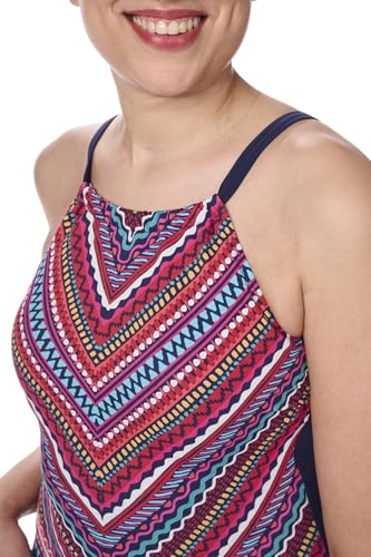 Amoena Womens Thassos High Neck One-Piece Swimsuit Blue3