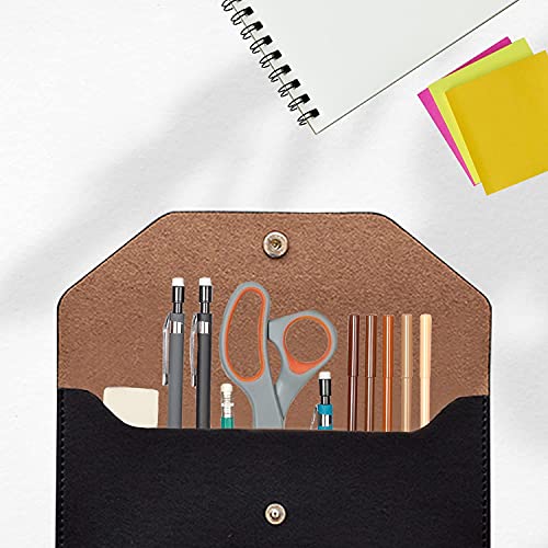 Carrotez Money Bag Pouch Loop Cash Envelopes 1Ea (Pu Leather), Reusable Budget Envelope, 6.8’’ By 3.5’’, Black #TOP3