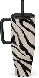 Burga Travel Mug 1.2L with Handle and Sucker - Leak Proof Insulated Bottle, Keeps Drinks Hot for 12h & Cold All Day Compatible with Cup Holder, Stainless Steel Travel Mug