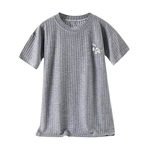 Cute Bunny 𝐍ightgown for Girls Short Sleeve Cotton 𝐏ajamas Princess 𝐍ightgown Toddler Girls Loung𝐞wear Knit 𝐏𝗝s