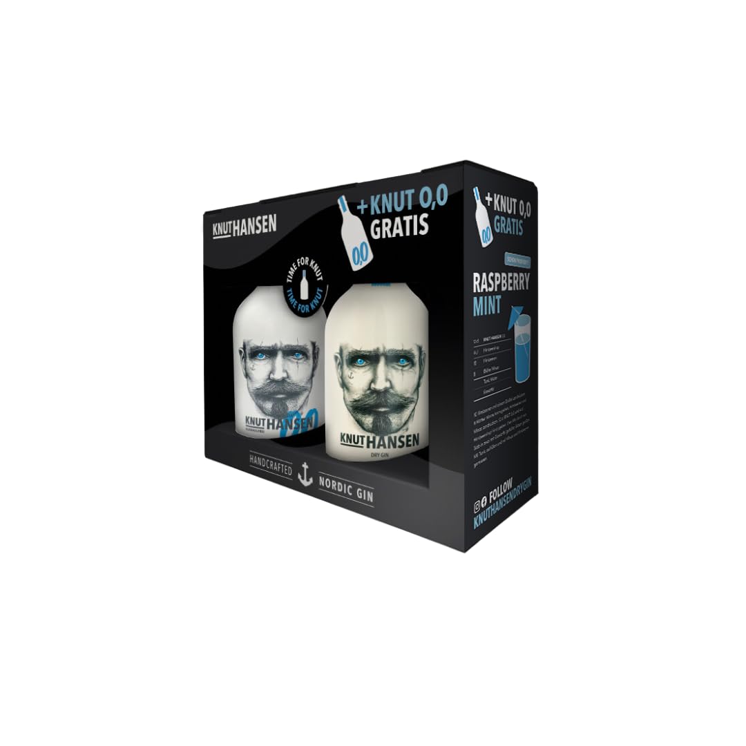 KNUT HANSEN DRY GIN Knaller Aktion | Weltweit ausgezeichnet | 0,5L KNUT HANSEN GIN + 0,5L KNUT HANSEN 0,0% GRATIS