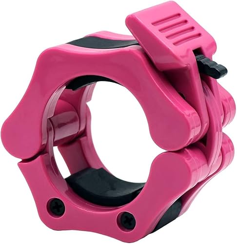 Strainho 2" Olympic Barbell Clamps, Quick Release Weight Clips For Bars, Bar Clips Weight Lifting, Non-Slip 2 Inch Bar Clamps Lock For Weight Plate, Fit Training & Bodybuilding (Pink) #TOP4