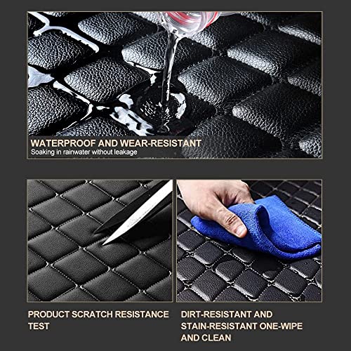 Car Floor Mat Fit 99% Sedans Sports Cars Luxury Custom Car Mats For Suv Women Leather Automotive Floor Mats All Weather Car Mat Diamond Leather Floor Lining (Red With Black) #TOP3