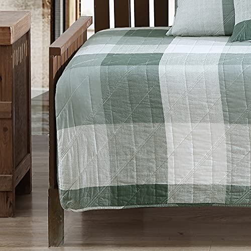 Eddie Bauer Home | Boulder Collection | Quilt Set - 100% Cotton, Reversible, Medium Weight Bedding With Matching Shams, Pre-Washed For Added Softness, Daybed, Green #TOP5