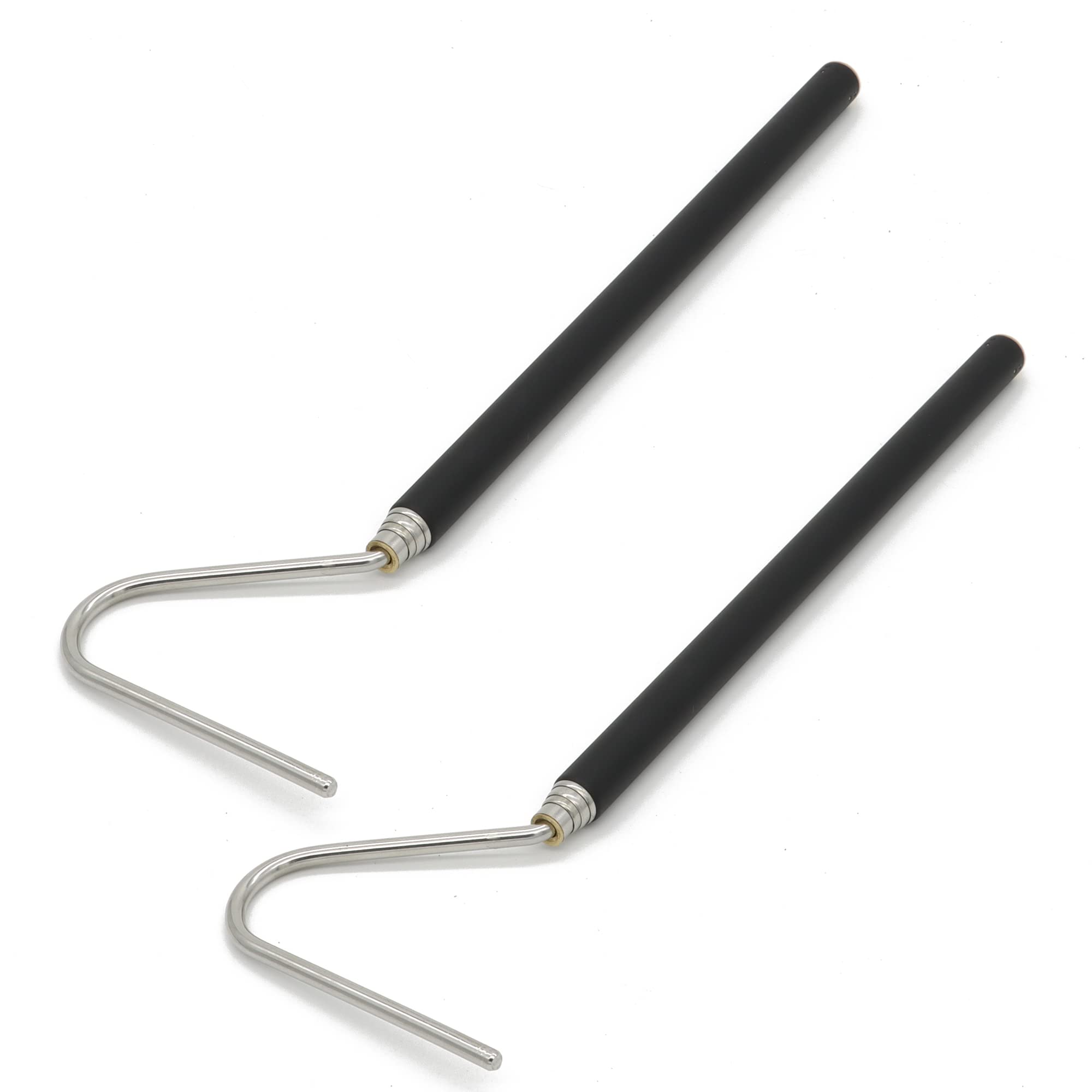 JIHAQUA Stainless Steel Extensible Snake Hook 39 inch 2pcs, Retractable Reptile Hook, Pick-up Handling Tool
