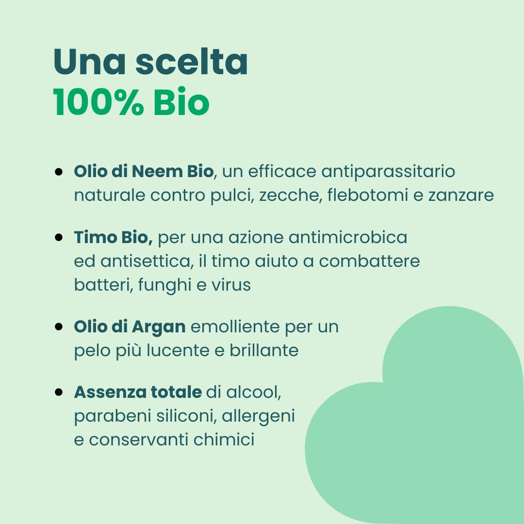 Kit Shampoo secco per cani senza risciacquo 300ml, Spray districante sciogli nodi pelo cane 300 ml e Spray pulisci zampe 300ml, formula naturale con olio di neem timo e argan - Made in Italy