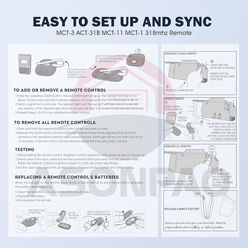 2-Pack ACT-31B Linear Garage Door Opener Remote LD033 LD050 LS050 by ASONPAO - Used condition - Image 9