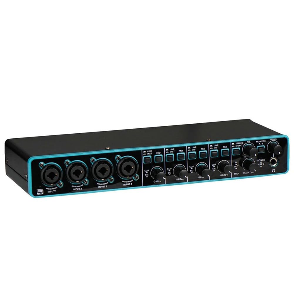 Interfaz de audio USB compacta, tarjeta de sonido de interfaz de audio USB con preamplificador de micrófono incorporado para grabación de estudio y grabación en casa