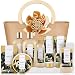 Spa Luxetique Spa Gift Baskets for Women, Premium 10pc Bath Gift Baskets, Vanilla Fragrance Home Spa Gift Set with Bath Bomb, Hand Cream, Bath Puff, Spa Tote Bag, Best Gift Set for Women or Her.