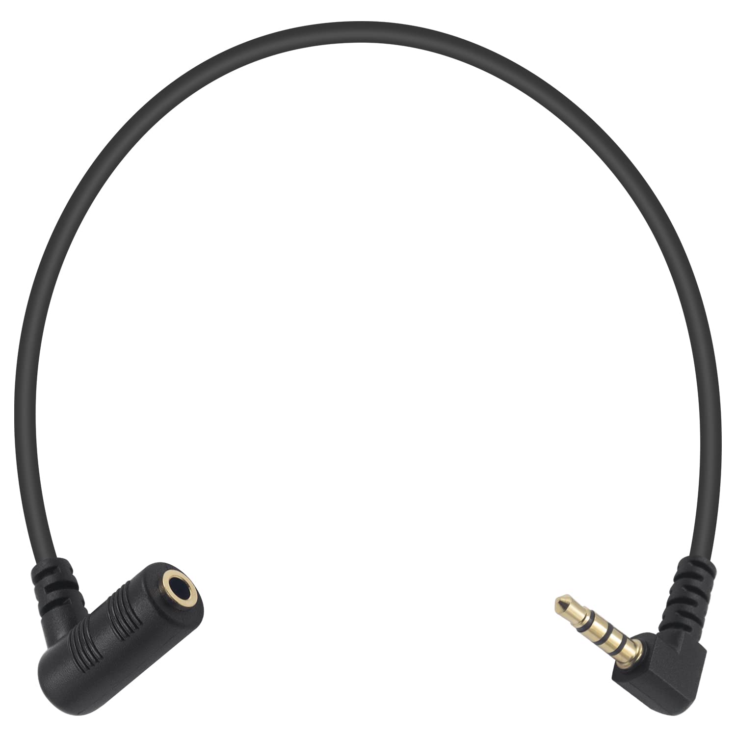 Poyiccot 90 Degree 3.5mm Headphone Extension Cable, Right Angle 3.5mm TRRS Male to