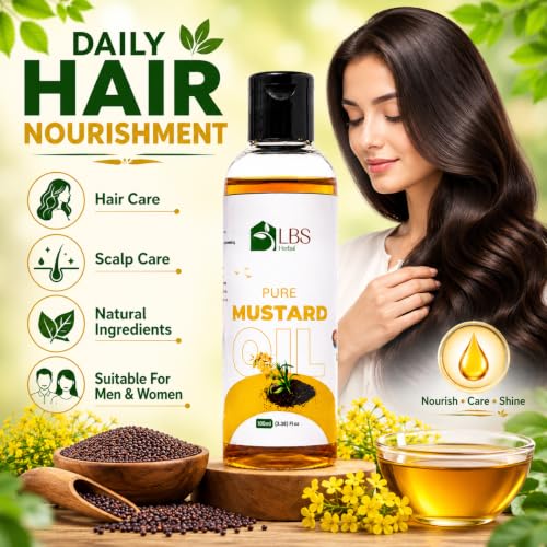 Image of Pure Mustard Oil 100% Extra Virgin Cold Pressed | Natural Carrier for Hair, Scalp & Skin Care | Deep Moisturizing Formula for Healthy Looking Hair & Daily Massage | 100ml (Pack of 2)
