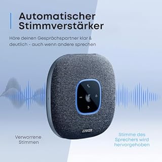 Anker PowerConf S3 Bluetooth Speakerphone with 6 Mics, Enhanced Voice Pickup, 24H Call Time, App Control, Bluetooth 5, USB C, Conference Speaker Compatible with Leading Platforms, Home Office