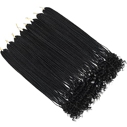 8 Packs 24 Inch Crochet Box Braids Hair With Curly Ends Pre Looped Crochet Braids Goddess Box Braids Crochet Hair Extensions Braiding Hair #TOP2