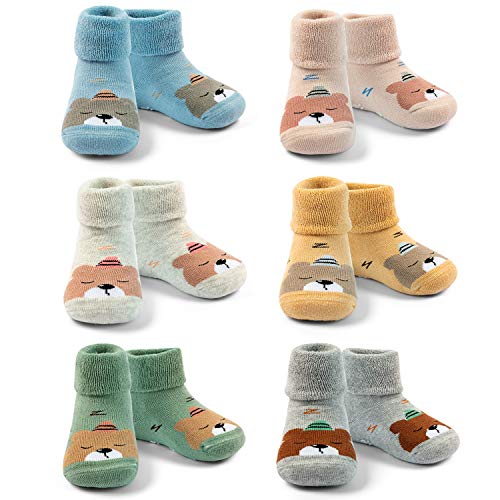 Chaussettes antiderapante Bebe Chaussettes hiver chaudes Enfants Chaussettes en Coton épais 2-4 Ans Cover