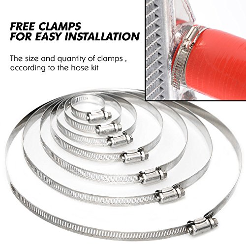 Silicone Radiator Coolant Hose Tube Kit Clamps Replacement For TOYOTA STARLET EP82 GLANZA GT TURBO 4E-FTE Red 2PCS