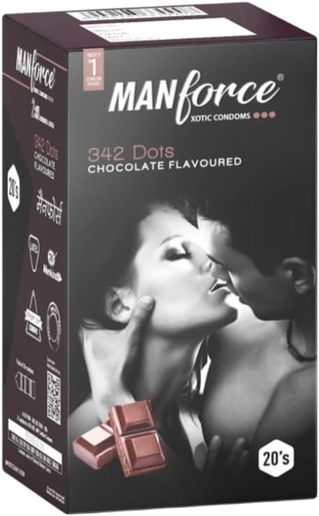 Man Force Extra Dotted Condoms -Chocolate Flavoured by Manforce