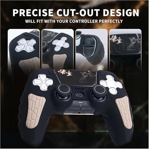 Image of Meyaar PS 5 Controller Cover Case, Anti-Slip Silicone Cover Skin Compatible with PS5 Dual Sense Controller with Thumb Grip Caps, Joystick Protectors (Grey)