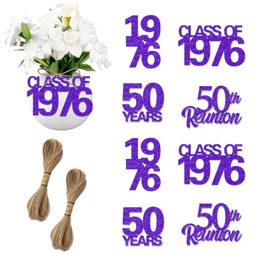 Decoraciones de reunión de clase de 1975 para mesas en fiestas de aniversario de 50 años