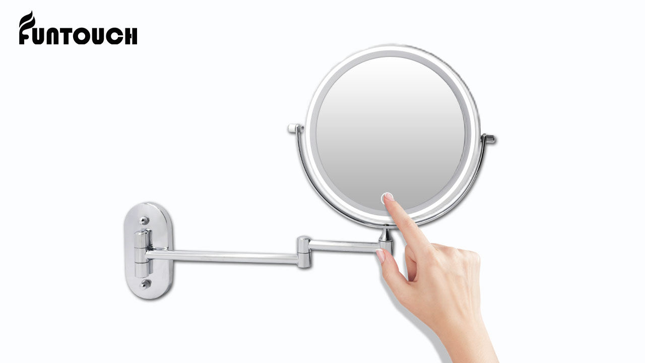 Espejo para maquillaje de pared con luz y aumento doble miniatura 7