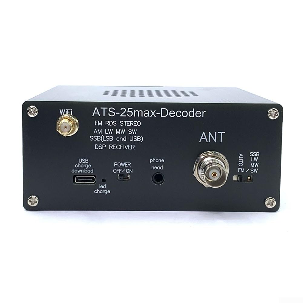 ATS-25Max SI4732 Radio, DSP FM LW MW SW SSB Empfänger, 2,4 Zoll Touchscreen, Funkempfänger-Set, Gehäuse aus Aluminiumlegierung, Digitale Tastatur Zur Eingabe Der Frequenz, DAB Radio