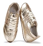 Project Cloud Leather Barefoot Shoes Women – Memory Foam Lace-Up Womens Sneakers – Lightweight & Non Slip Womens Shoes Casual – All-Day Women's Fashion Sneakers for 2026 (Monica,GOLDPU,8)