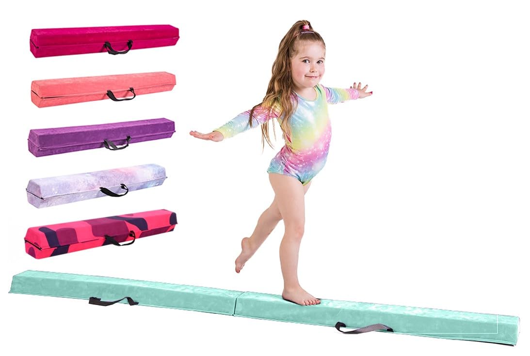 Trave ginnastica artistica per casa - 210/240/270/300 - Incredibile attrezzatura per l'equilibrio per i bambini a casa - Finta pelle scamosciata, schiuma EVA ad alta densità - cinghie per il trasporto