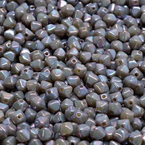 72 pcs Cut Bicone Glass Beads (xilion) 4 mm Gray Pink 13010-15001