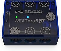 Vista 2 de CME WIDI Thru6 BT - MIDI Thru/Split de 2 entradas y 6 salidas con DIN de 5 pines y MIDI Bluetooth - tecnología a prueba de futuro, transferencia