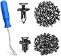 GOOACC 150 pcs Push-Type Bumper Fasteners Rivet Clips-2 Sizes Universal Auto Clips & Fastener for Bumper Fender Clips Replacement-Fastener Removal Tool Included (150PCS Clip)