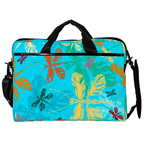 Maletín bandolera para laptop de 13 a 14 pulgadas funda de libélulas multicolor 11*15in