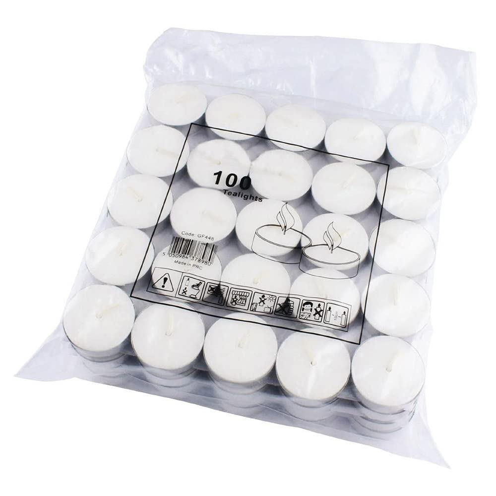 4 Hour Unscented White Tea Lights (Pack If 100)