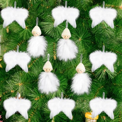 FYZSJWL 12 Stück Engelsflügel Christbaumschmuck, Engel Flügel...