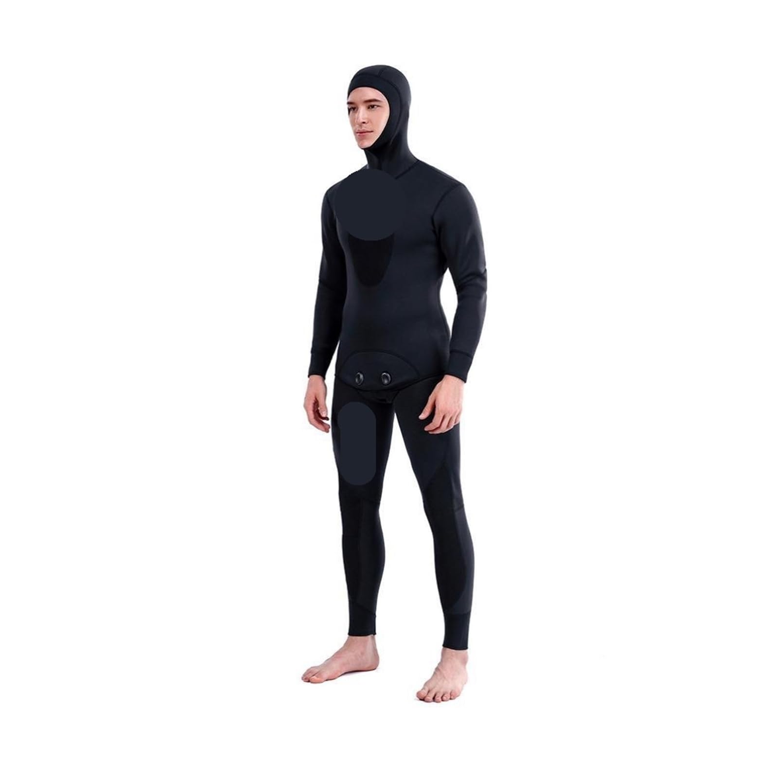 Muta Uomo Muta da uomo in neoprene da 1,5/3 mm con cappuccio, calda muta da caccia, pesca, surf